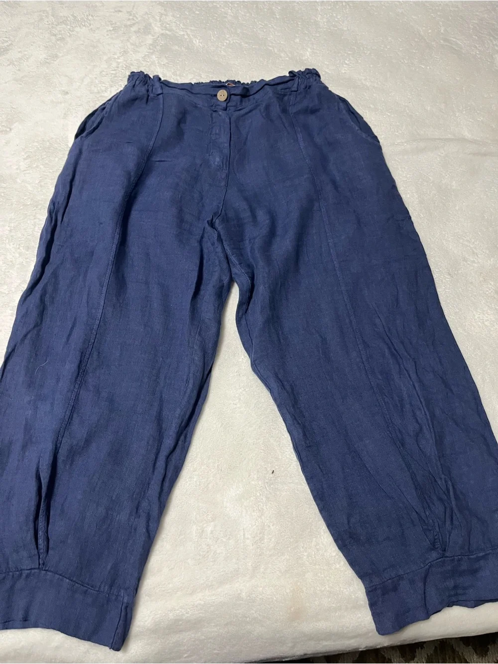 Lands Downunder  women Casual Linen Blend Navy Pants
